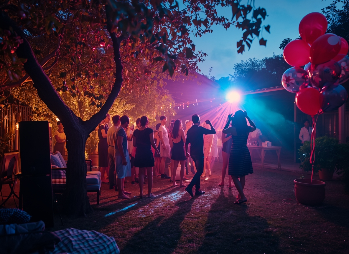 Concert crowd with lights
